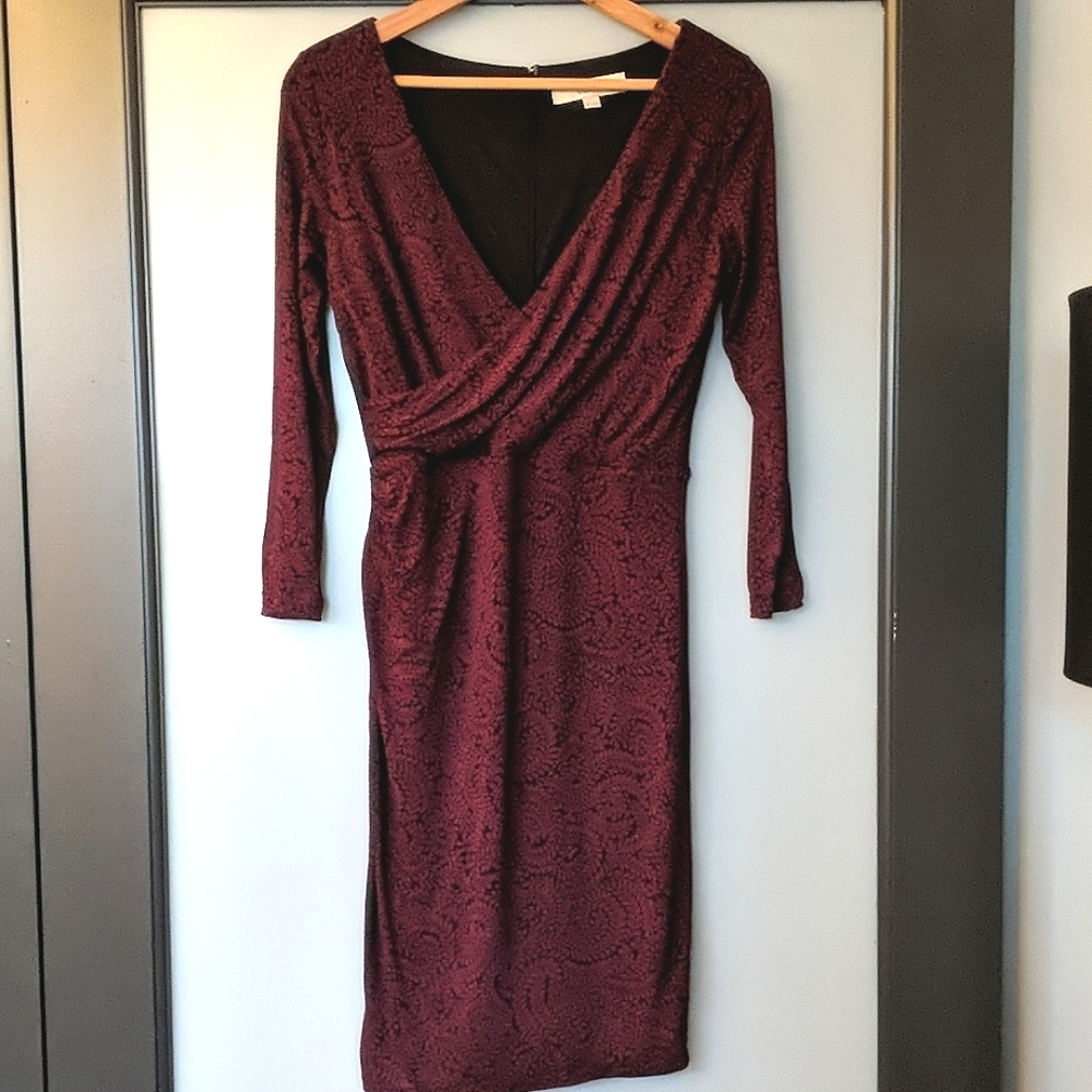 LOFT Paisley faux wrap dress